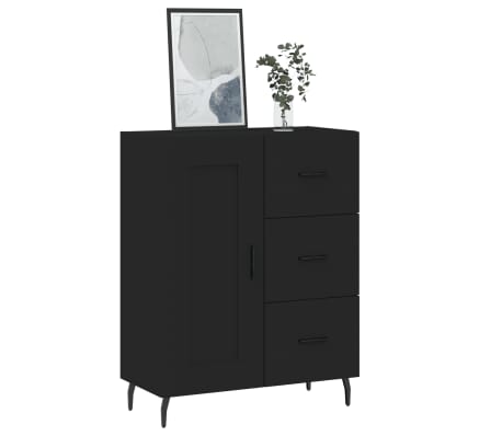 vidaXL Buffet noir 69,5x34x90 cm bois d'ing&eacute;nierie