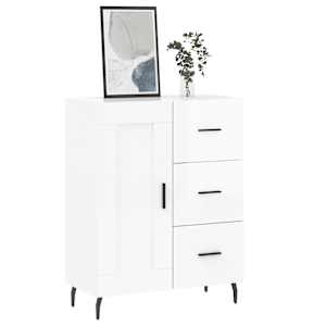 Příborník bílý s vysokým leskem 69,5x34x90 cm kompozitní dřevo - obrázek 3
