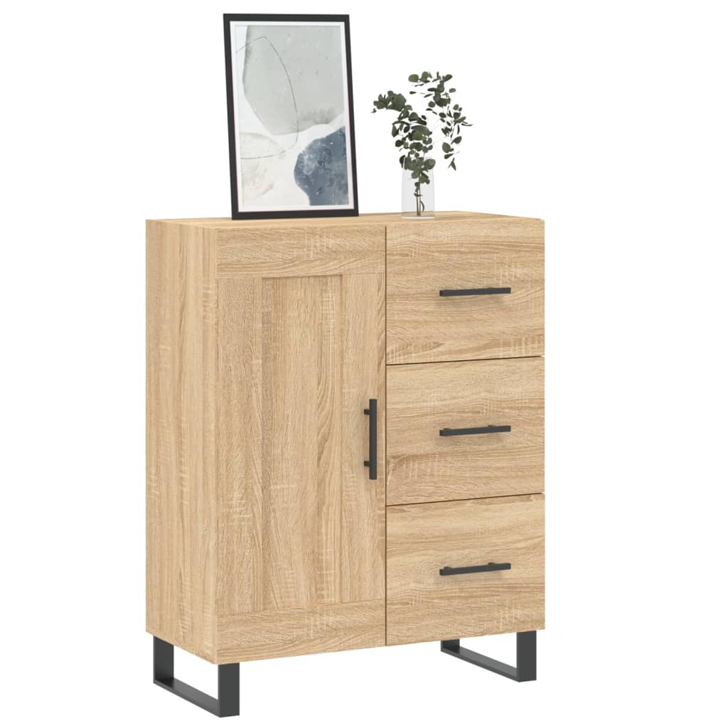 vidaXL Dressoir 69,5x34x90 cm bewerkt hout sonoma eikenkleurig