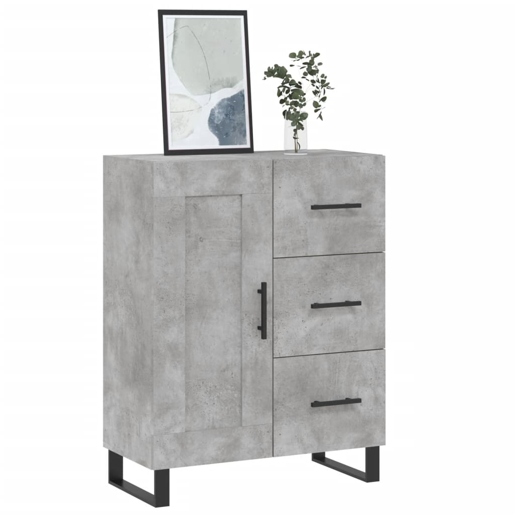 vidaXL Dressoir 69,5x34x90 cm bewerkt hout betongrijs