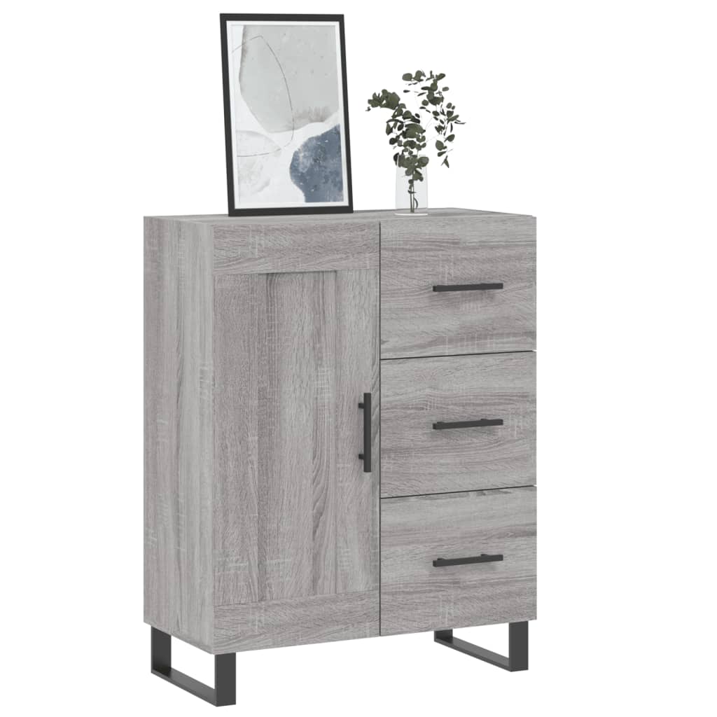 vidaXL Aparador de madera de ingeniería gris Sonoma 69,5x34x90 cm