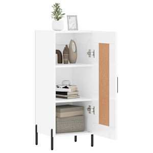 Příborník bílý s vysokým leskem 34,5x34x90 cm kompozitní dřevo - obrázek 4
