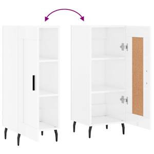 Příborník bílý s vysokým leskem 34,5x34x90 cm kompozitní dřevo - obrázek 9