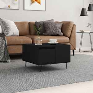 Klubska mizica črna 55x55x36,5 cm inženirski les