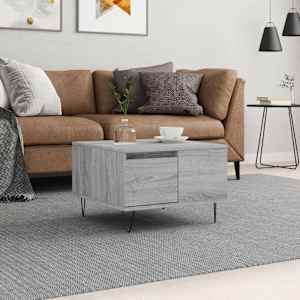 Klubska mizica siva sonoma 55x55x36,5 cm inženirski les