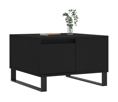 vidaXL Tavolino da Salotto Nero 55x55x36,5 cm in Legno Multistrato