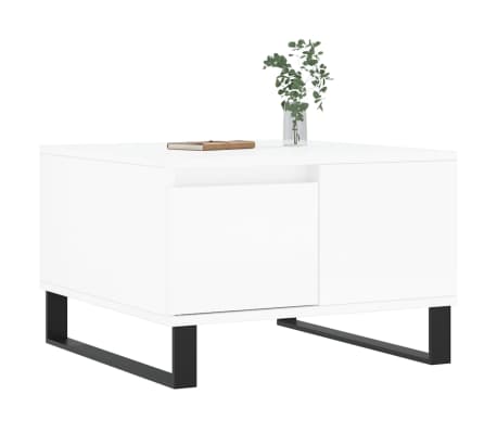 vidaXL Couchtisch Hochglanz-Wei&szlig; 55x55x36,5 cm Holzwerkstoff