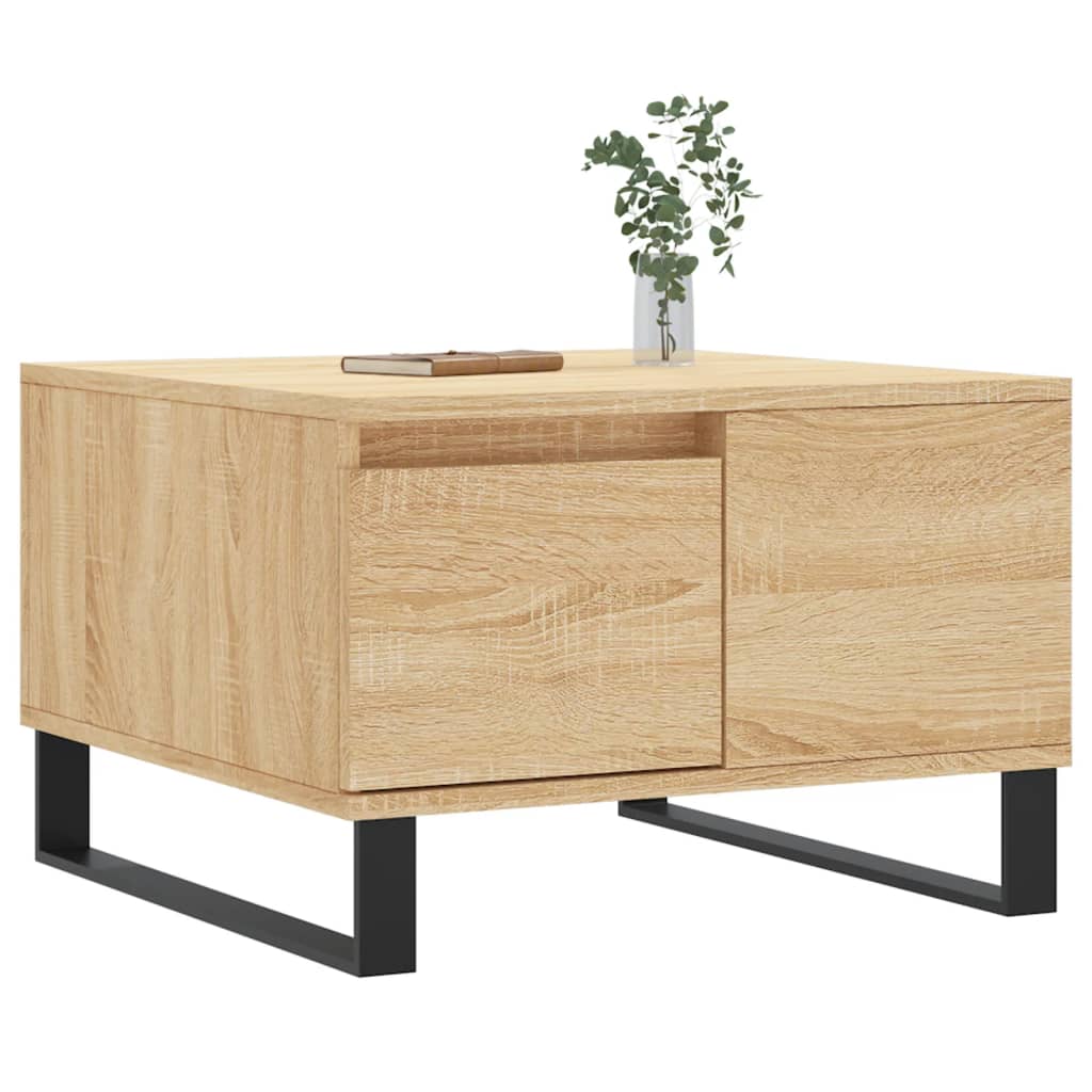 vidaXL Salontafel 55x55x36,5 cm bewerkt hout sonoma eikenkleurig