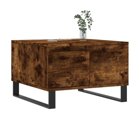 vidaXL Couchtisch Räuchereiche 55x55x36,5 cm Holzwerkstoff