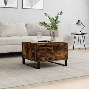 Klubska mizica dimljeni hrast 55x55x36,5 cm inženirski les