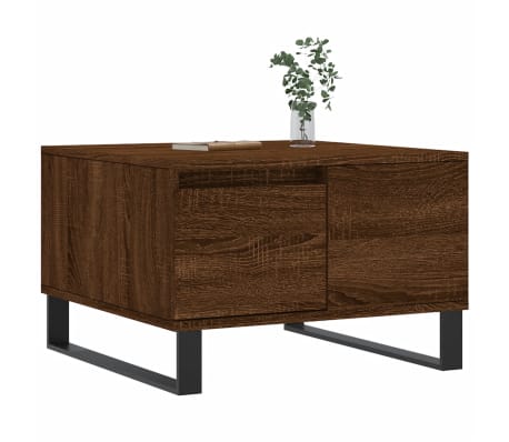 vidaXL Table basse ch&ecirc;ne marron 55x55x36,5 cm bois d'ing&eacute;nierie