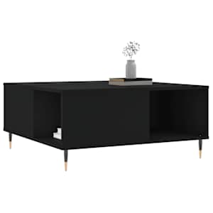 vidaXL Τραπεζάκι Σαλονιού Μαύρο 80 x 80 x 36,5 εκ. Επεξεργασμένο Ξύλο