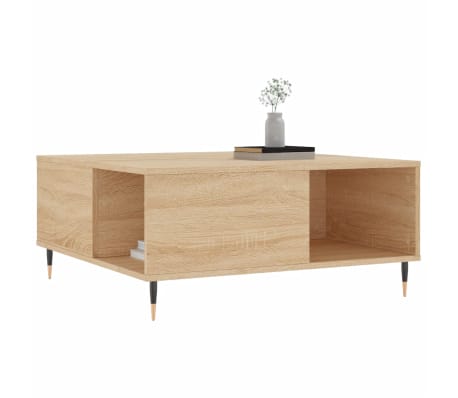 vidaXL sonoma t&ouml;lgy sz&iacute;nű szerelt fa doh&aacute;nyz&oacute;asztal 80x80x36,5 cm