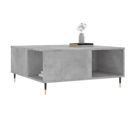 vidaXL Salontafel 80x80x36,5 cm bewerkt hout betongrijs