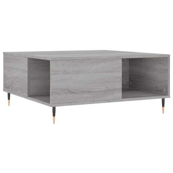 vidaXL kohvilaud, hall Sonoma tamm, 80x80x36,5 cm, tehispuit