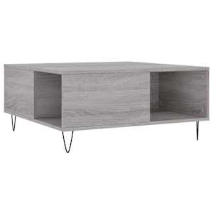 vidaXL kohvilaud, hall Sonoma tamm, 80x80x36,5 cm, tehispuit