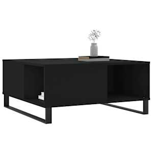 vidaXL Coffee Table Black 80x80x36.5 cm Engineered Wood