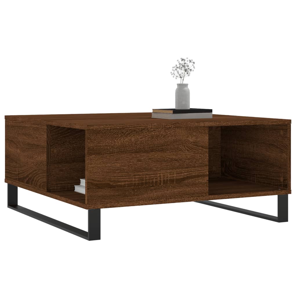 vidaXL Măsuță de cafea, stejar maro, 80x80x36,5 cm, lemn prelucrat