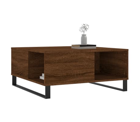 vidaXL Couchtisch Braun Eichen-Optik 80x80x36,5 cm Holzwerkstoff