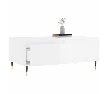 vidaXL Couchtisch Hochglanz-Wei&szlig; 90x50x36,5 cm Holzwerkstoff