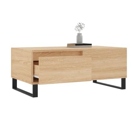 vidaXL Table basse Chêne sonoma 90x50x36,5 cm Bois d'ingénierie