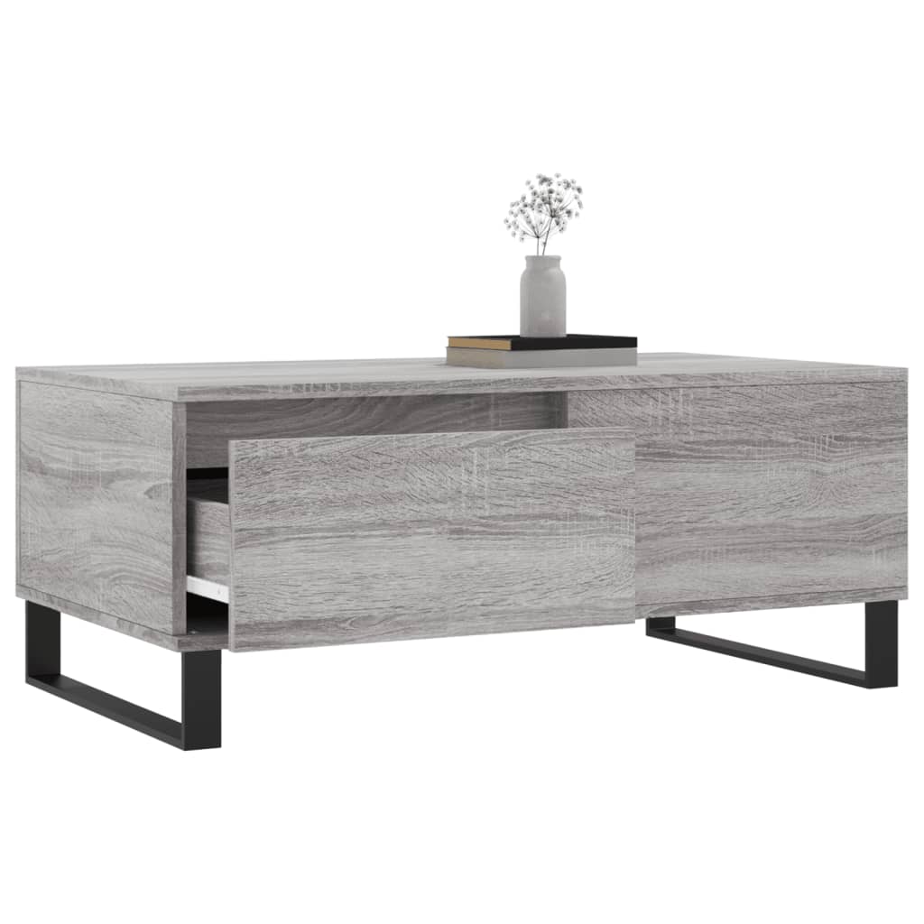 vidaXL Salontafel 90x50x36,5 cm bewerkt hout grijs sonoma