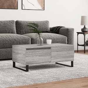 Klubska mizica siva sonoma 90x50x36,5 cm inženirski les
