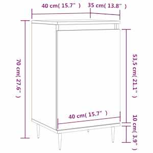 Příborníky 2 ks betonově šedé 40 x 35 x 70 cm kompozitní dřevo - obrázek 14