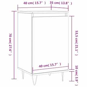 Příborníky 2 ks bílé vysoký lesk 40x35x70 cm kompozitní dřevo - obrázek 15