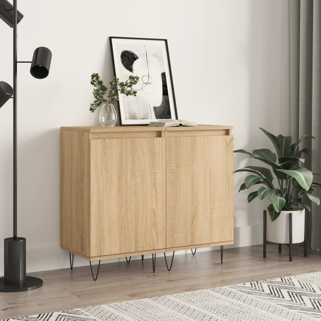 vidaXL Sideboards 2 Stk. Sonoma-Eiche 40x35x70 cm Holzwerkstoff