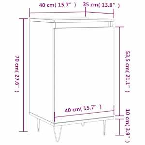 Příborníky 2 ks betonově šedé 40 x 35 x 70 cm kompozitní dřevo - obrázek 15