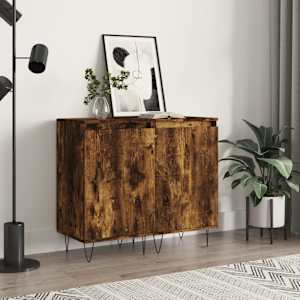 Příborníky 2 ks kouřový dub 40 x 35 x 70 cm kompozitní dřevo - obrázek 1