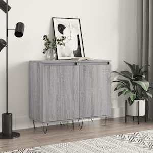 Komoda 2 kosa siva sonoma 40x35x70 cm inženirski les