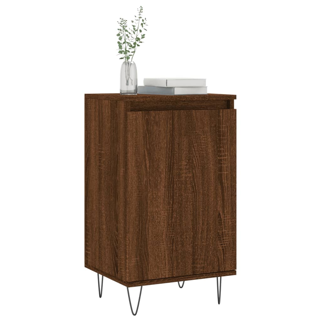 vidaXL Dressoirs 2 st 40x35x70 cm bewerkt hout bruin eikenkleur afbeelding