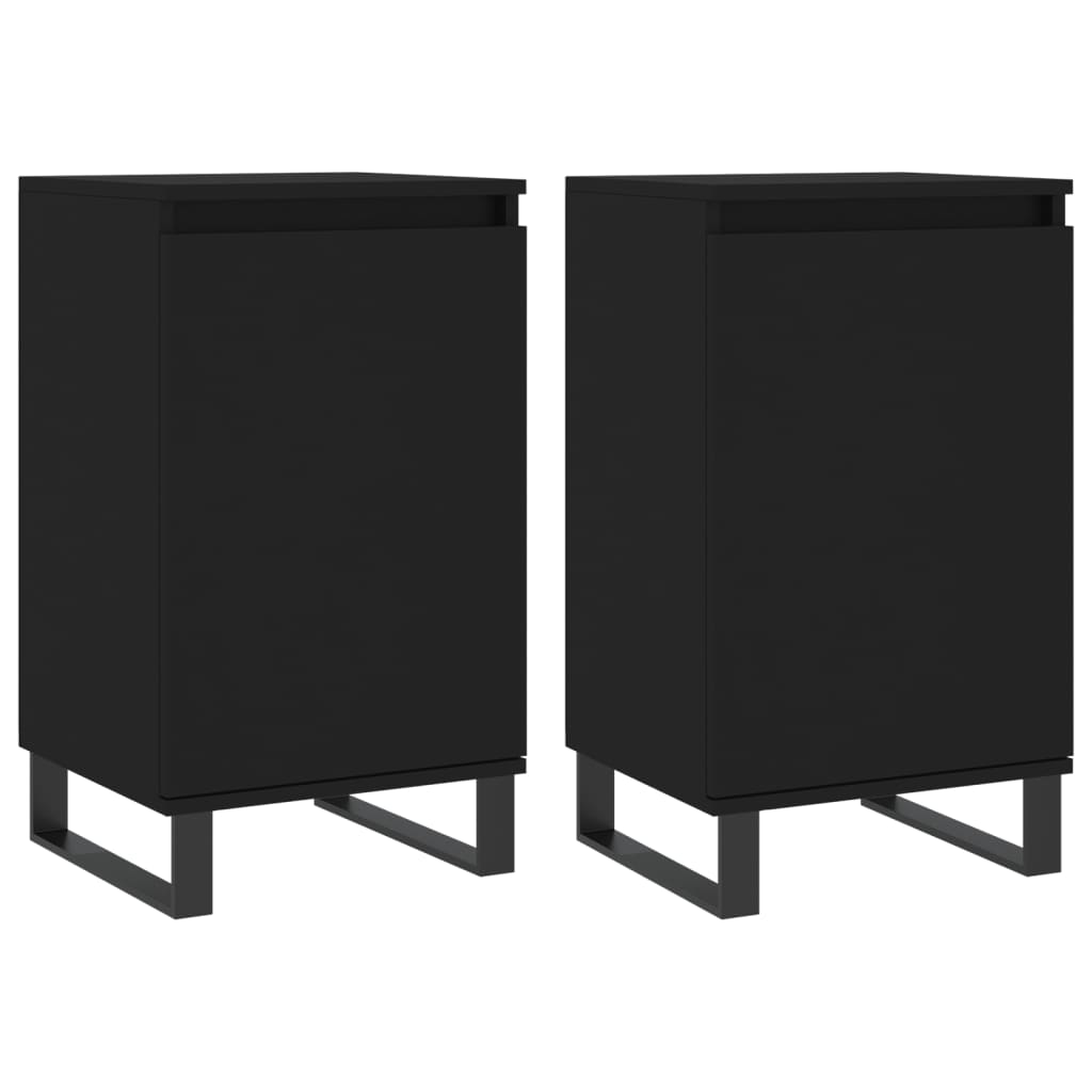 vidaXL Sideboards 2 pcs Black 40x35x70 cm Engineered Wood