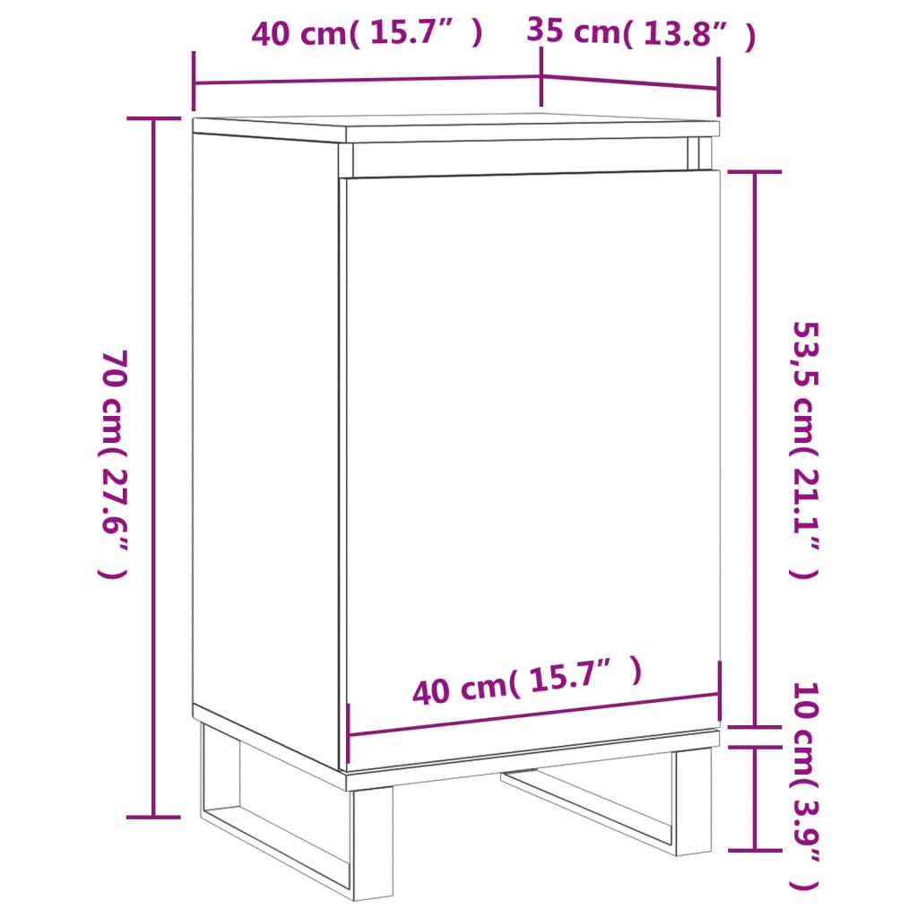 Dulap, gri beton, 40x35x70 cm, lemn prelucrat