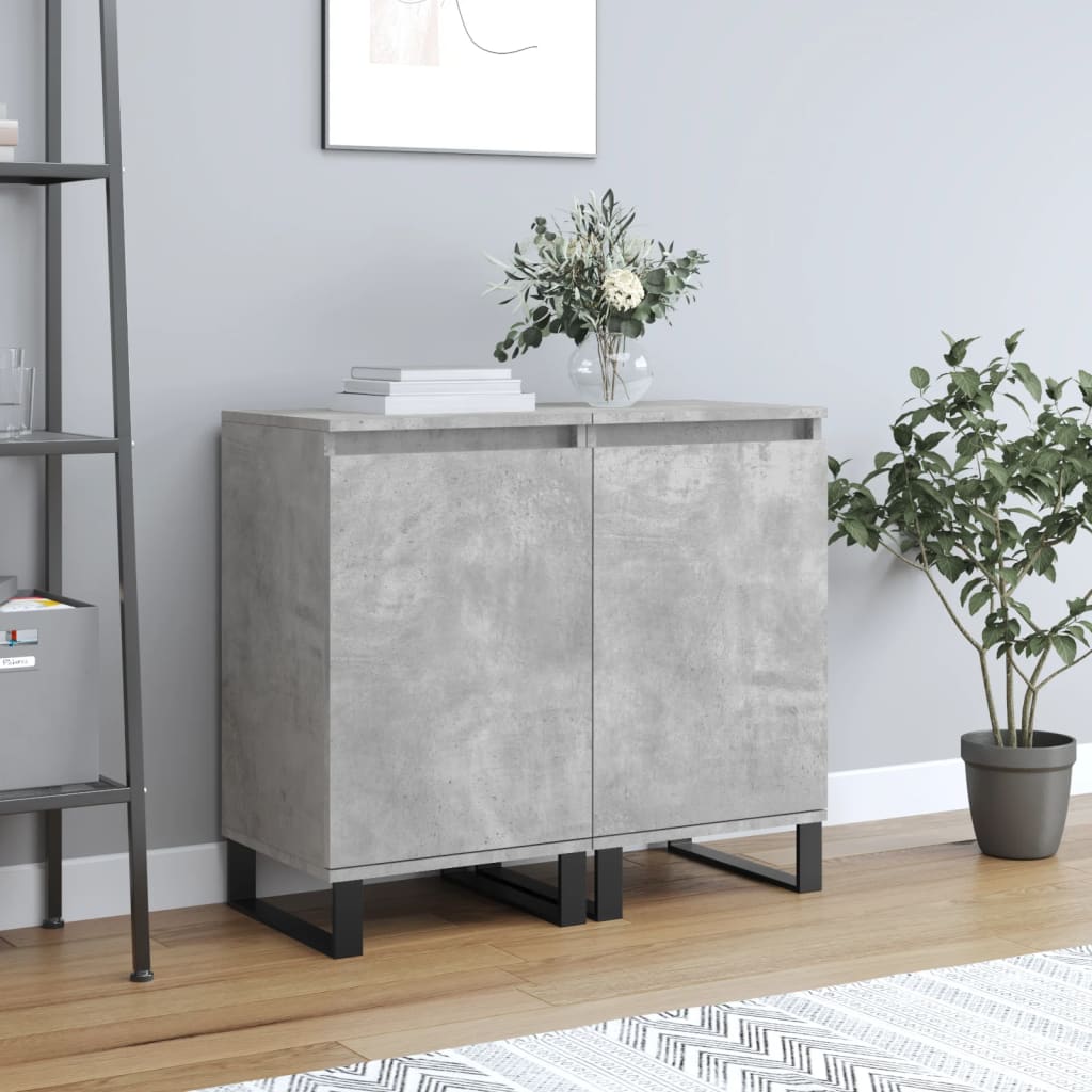 vidaXL Dulapuri, 2 buc., gri beton, 40x35x70 cm, lemn prelucrat
