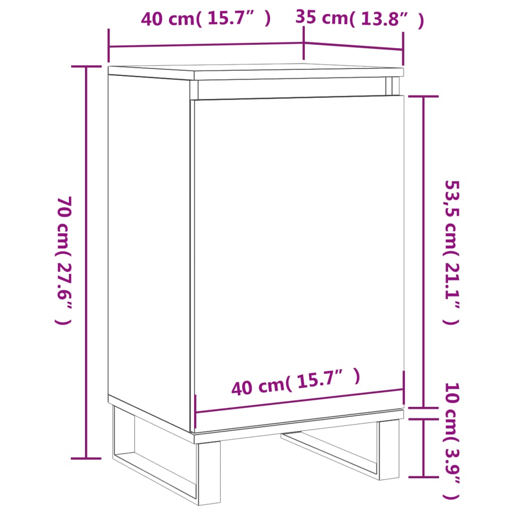 Dulap, gri sonoma, 40x35x70 cm, lemn prelucrat