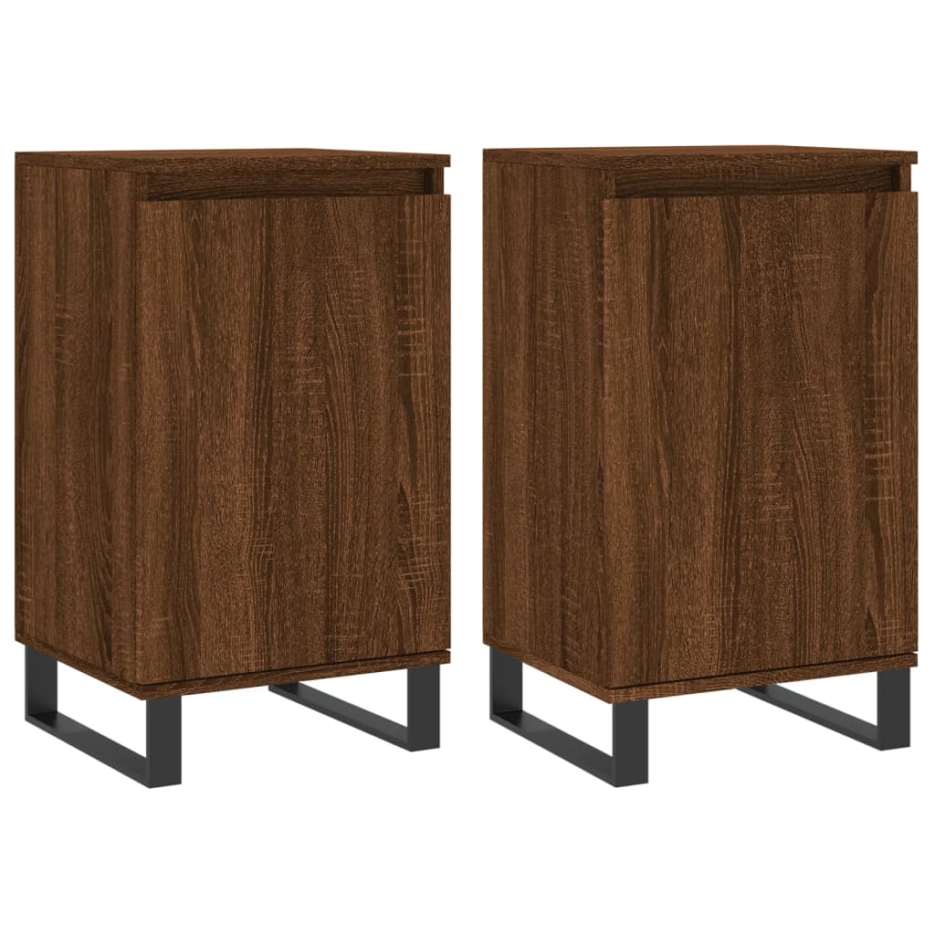 Thumbnail - vidaXL Sideboards 2 Stk. Braun Eichen-Optik 40x35x70 cm Holzwerkstoff