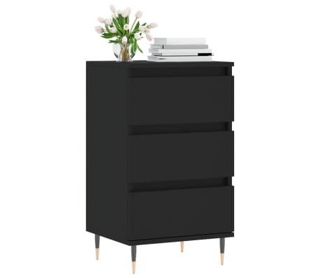 vidaXL kumode, melna, 40x35x70 cm, inženierijas koks, melns