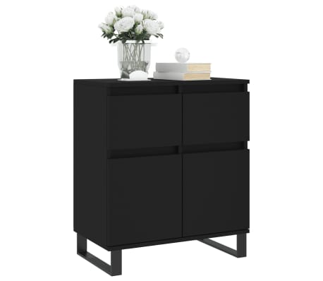 vidaXL Buffet Noir 60x35x70 cm Bois d'ingénierie