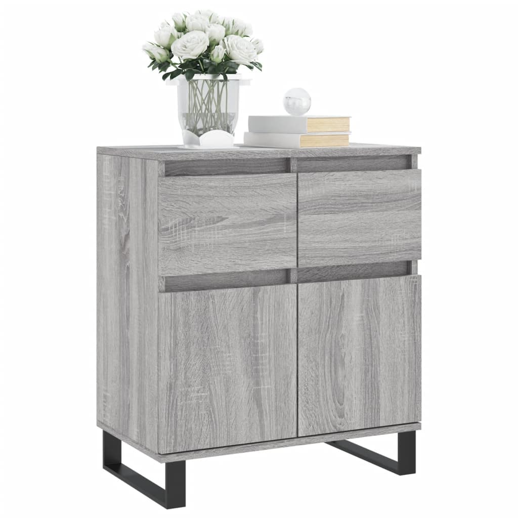 vidaXL Dressoir 60x35x70 cm bewerkt hout grijs sonoma eikenkleurig