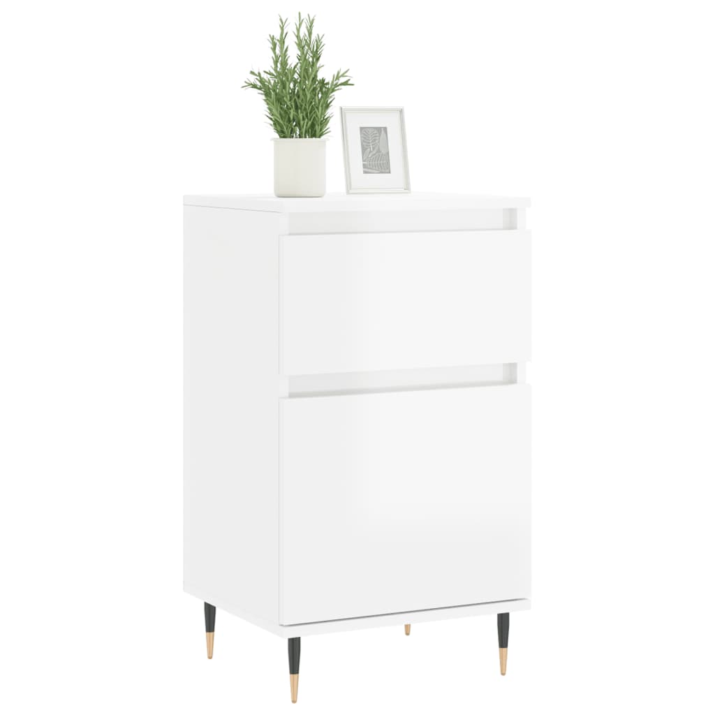 vidaXL Buffet blanc brillant 40x35x70 cm bois d'ingénierie