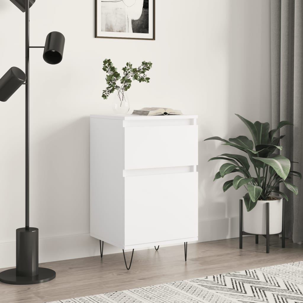 vidaXL skænk 40x35x70 cm konstrueret træ hvid