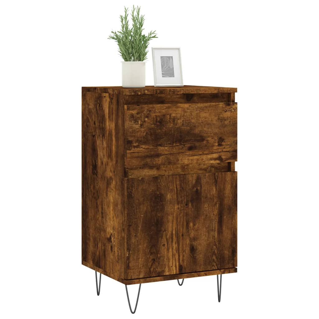 vidaXL Dressoirs 2 st 40x35x70 cm bewerkt hout gerookt eikenkleurig afbeelding