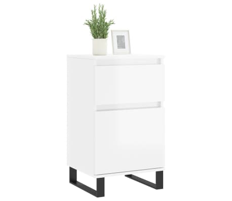 vidaXL Sideboards 2 Stk. Hochglanz-Wei&szlig; 40x35x70 cm Holzwerkstoff