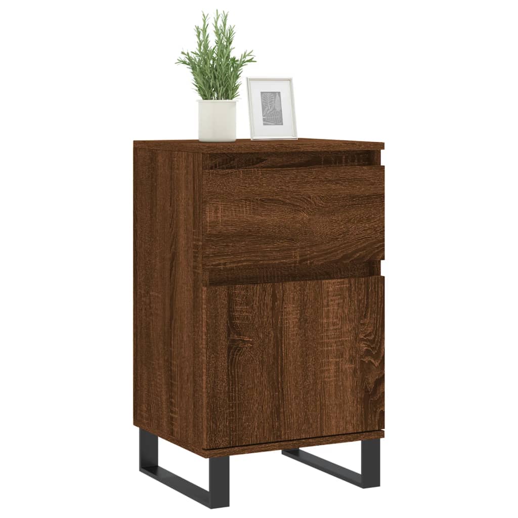 vidaXL Dressoirs 2 st 40x35x70 cm bewerkt hout bruin eikenkleur afbeelding