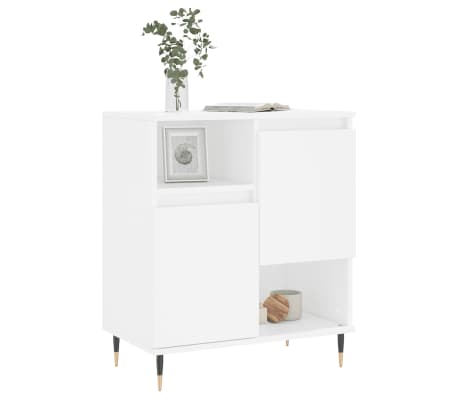 vidaXL Сайдборд, бял, 60x35x70 см, инженерно дърво