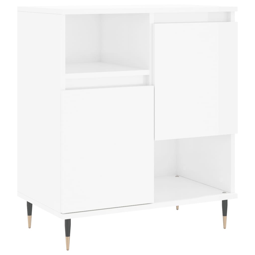 vidaXL Příborník bílý s vysokým leskem 60x35x70 cm kompozitní dřevo
