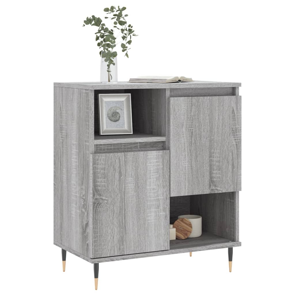 vidaXL Dressoir 60x35x70 cm bewerkt hout grijs sonoma eikenkleurig afbeelding
